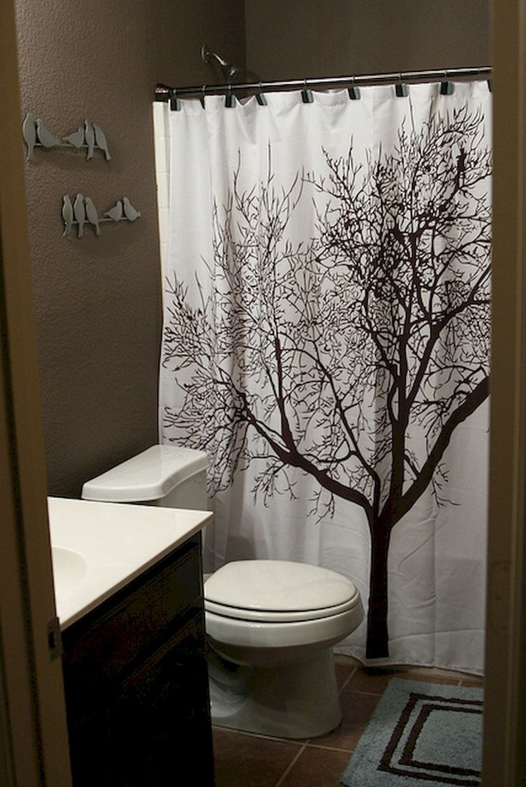 grey and brown shower curtain