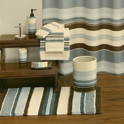 Navy and deals brown shower curtain