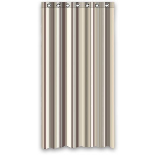 Hipster Neutral Grey Brown Strips Shower Curtain Polyester Fabric Waterproof 36" x 72"
