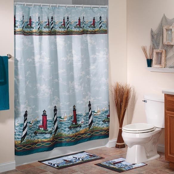 lighthouse shower curtain