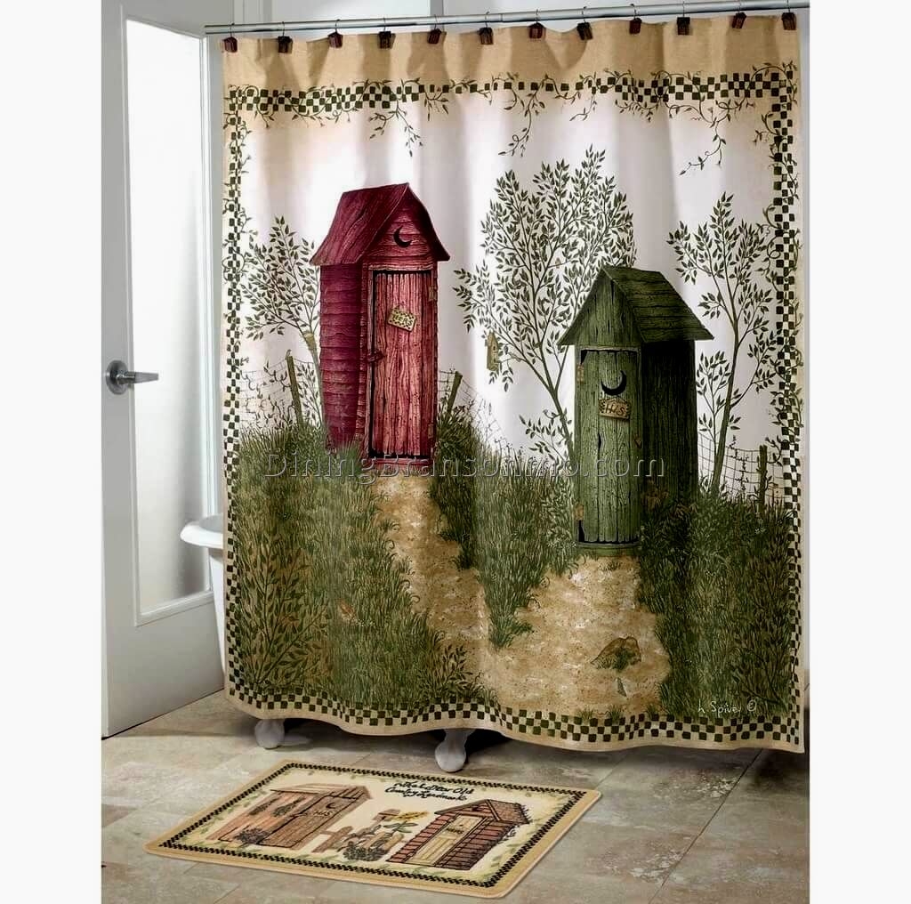 18 Pc Set Lodge Country Outhouse Shower Curtain With Bath Accessory Linda Spivey Bath Accessory Sets Home Garden