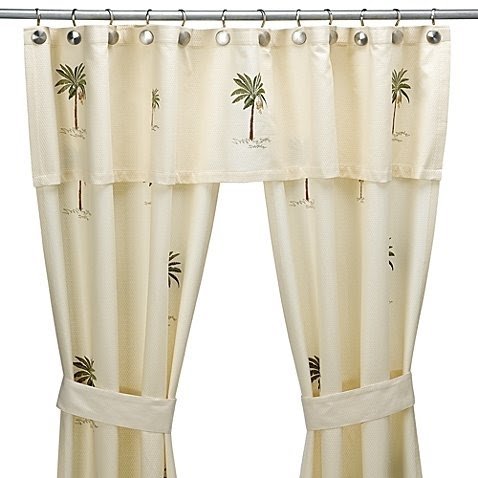 Shower curtains with valances