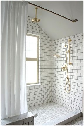 walk in shower with curtain ideas