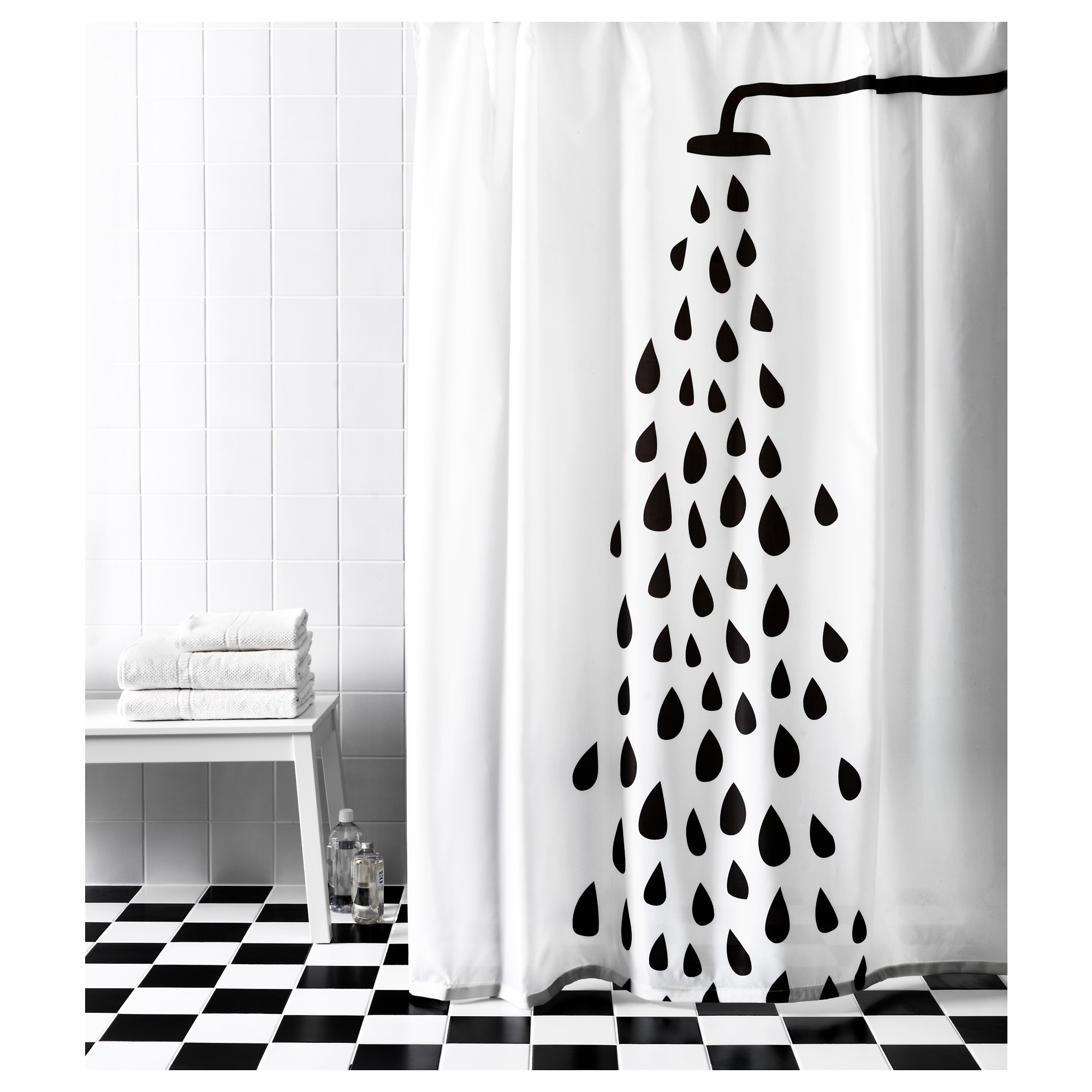 Black and white shower curtain 12