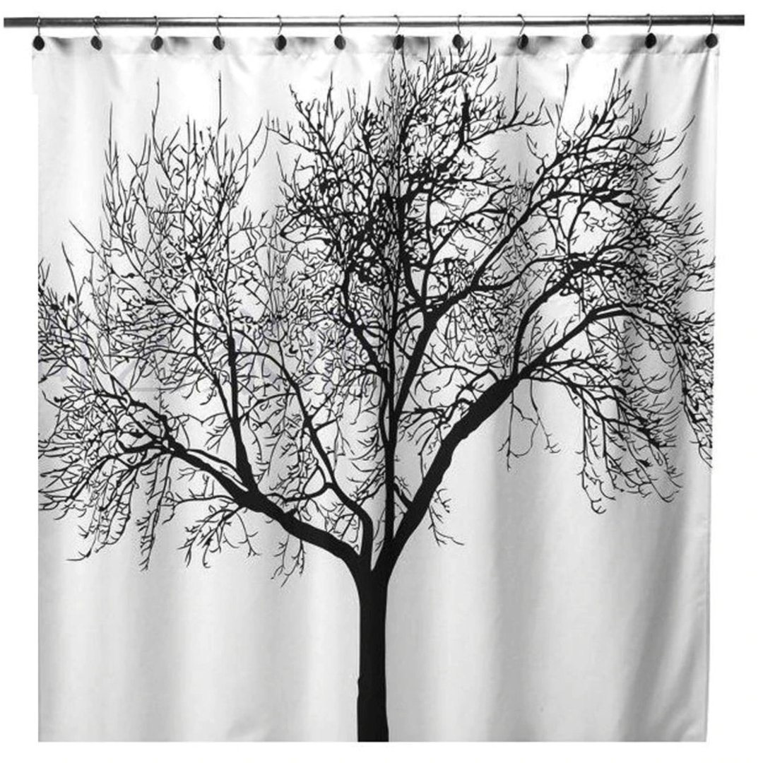 Black and white shower curtain 24