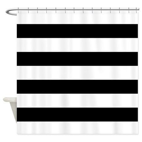 Black Striped Shower Curtain - Foter