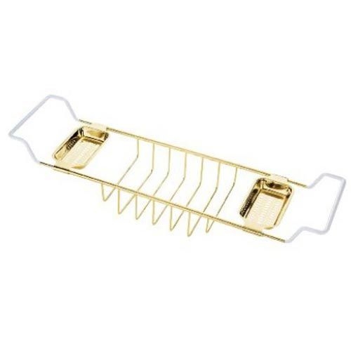 MyGift Brass Plated Metal Over The Shower Head Caddy