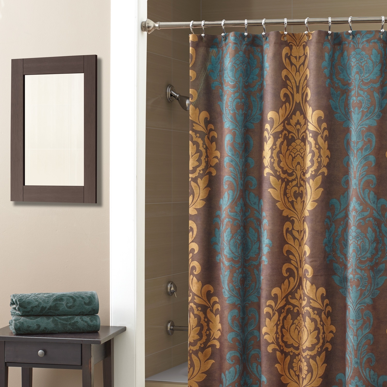 Chocolate brown shower curtain 1