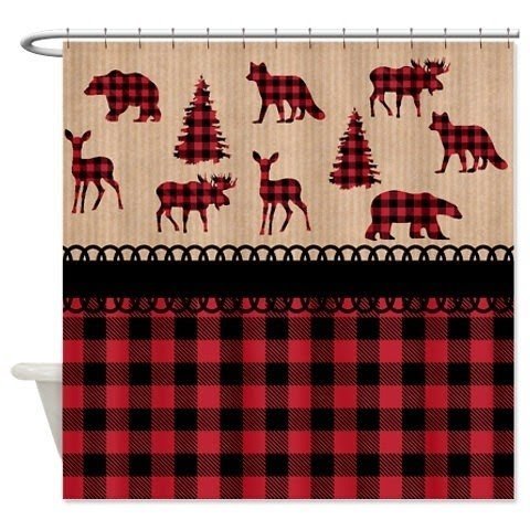 Lodge rustic shower curtain 12