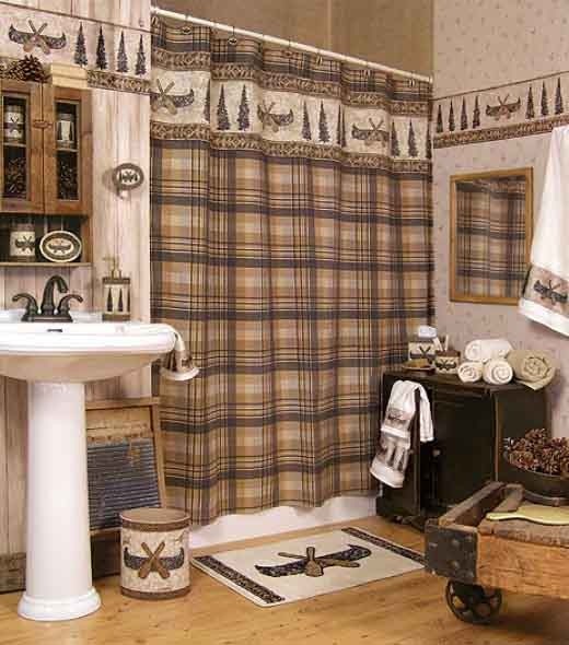 Lodge rustic shower curtain 2