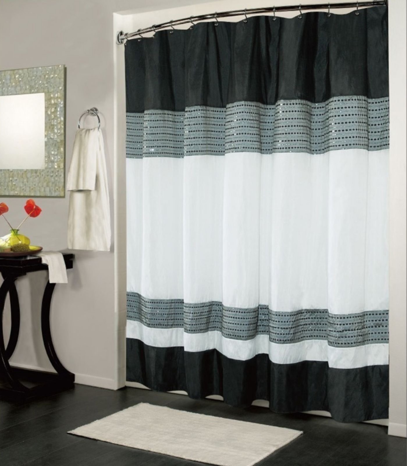 Luxury fabric shower curtain 13