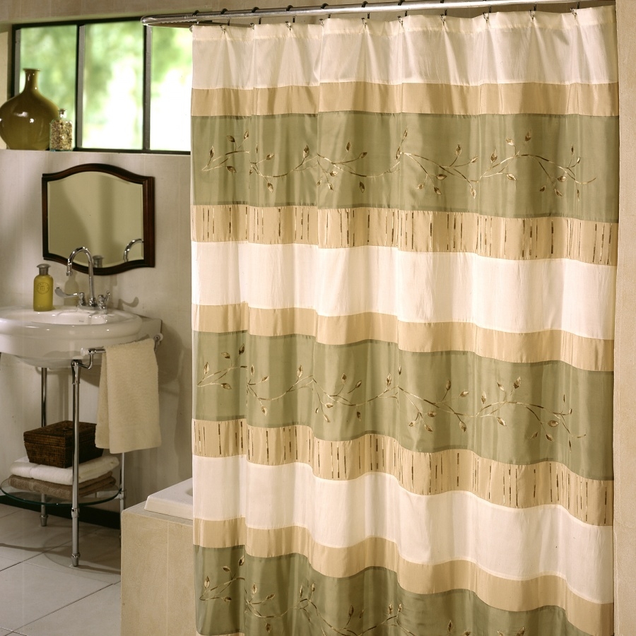 green and gold shower curtain