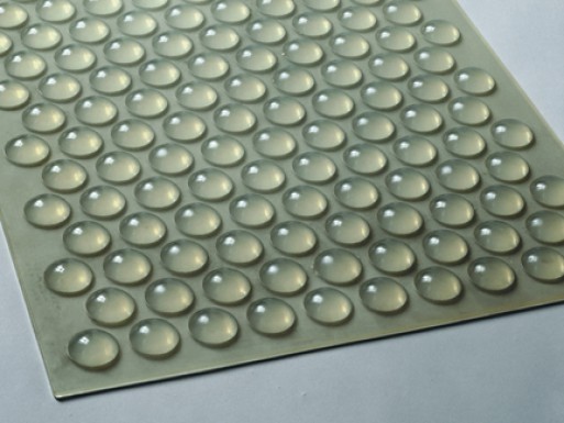 Rubber mat clear rock pebbles and glue from the dollar