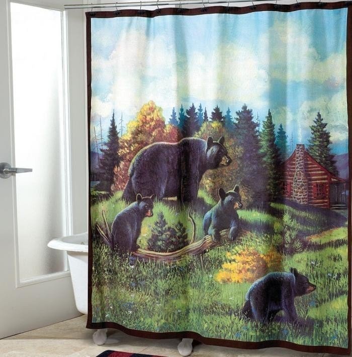 Rustic cabin shower curtains