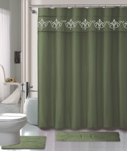 black and green shower curtain