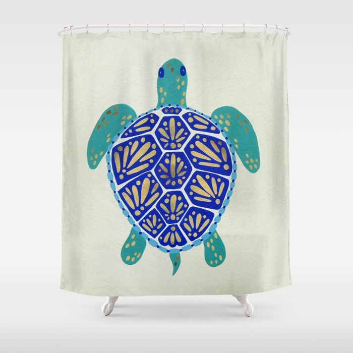 Sea turtle shower curtain 2