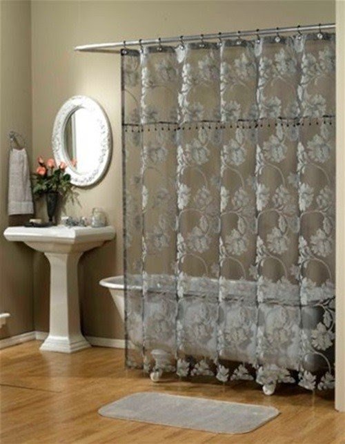 Sheer fabric shower curtain 1