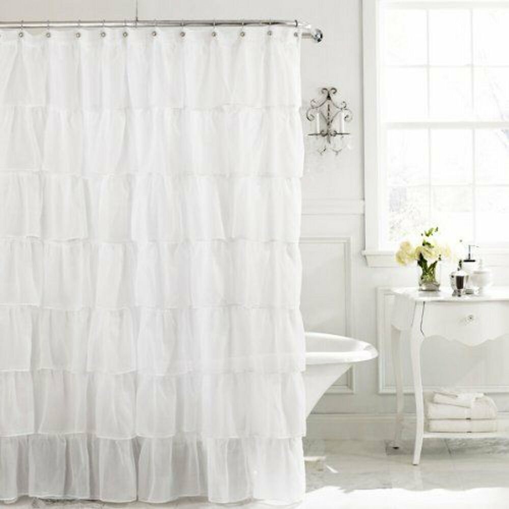 Sheer linen shower curtain