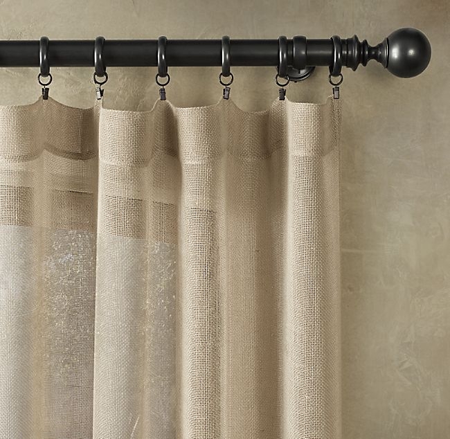 tan linen shower curtain