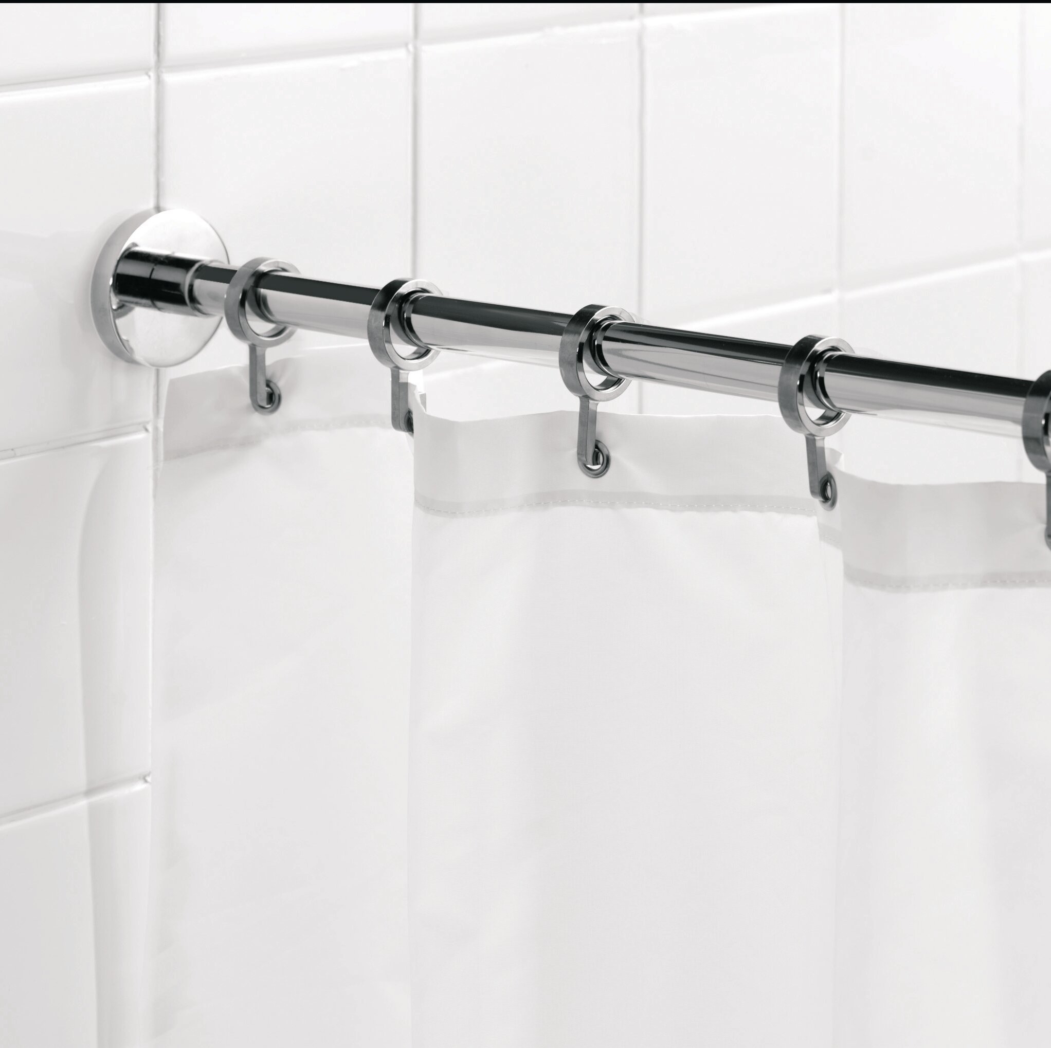 Shower curtain rod flanges