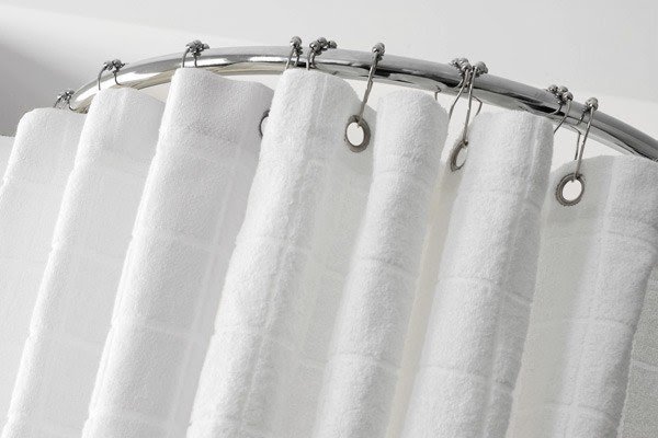 Terry cloth shower curtain 1