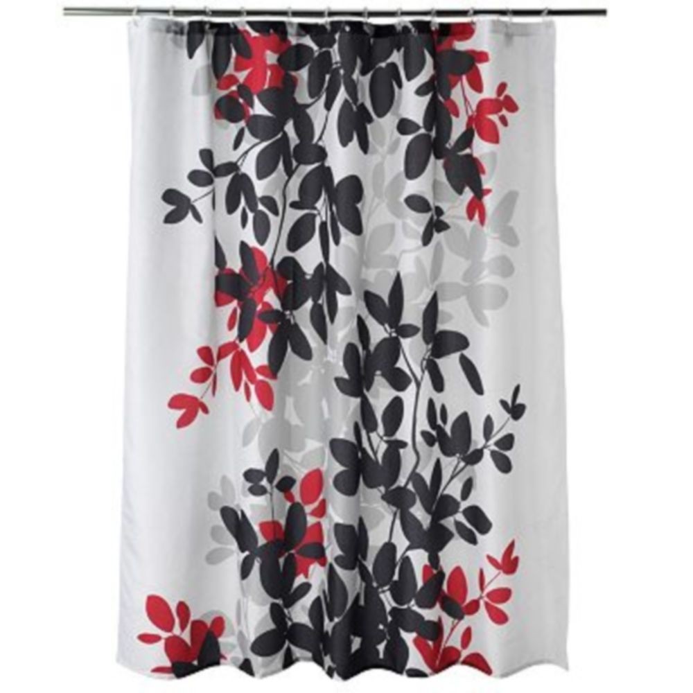 Zen Floral Black Gray Burgundy White Quality Luxury Fabric Shower Curtain New