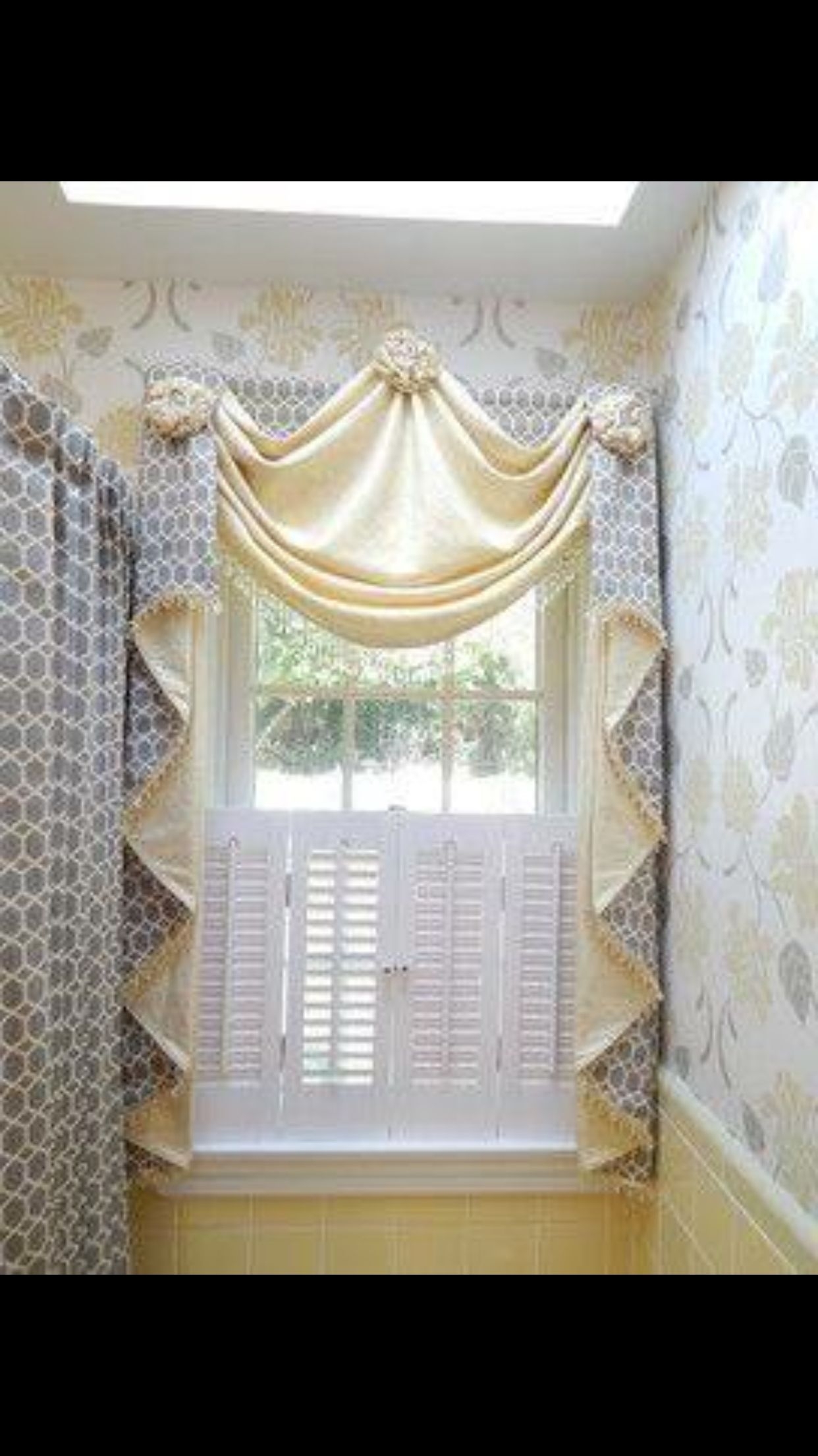 Curtain for window in shower