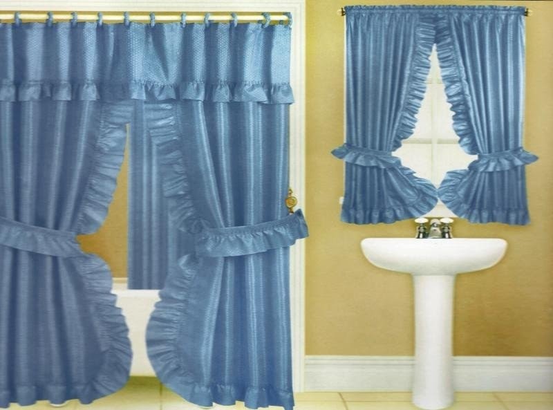 Double swag fabric shower curtain valance liner window curtain assorted