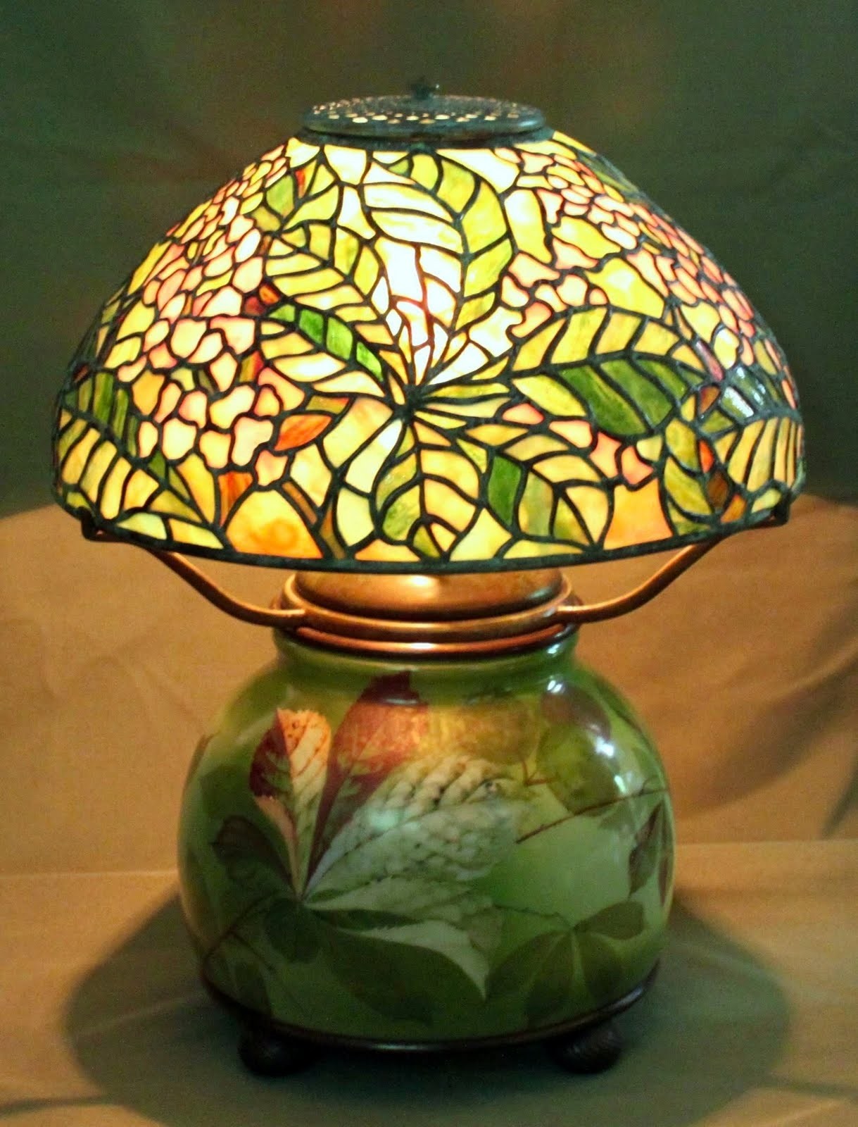 Hand painted glass lamp shades