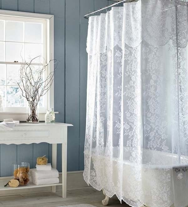 Lace shower curtains sheer