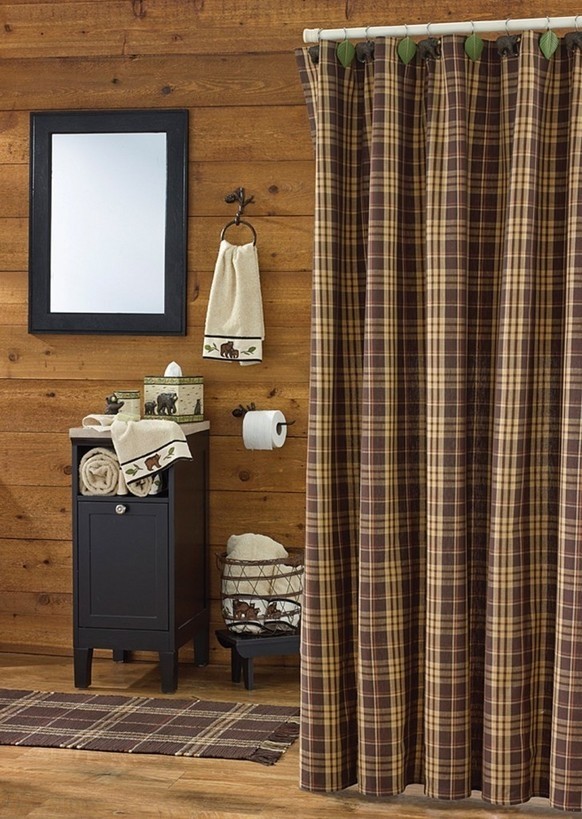 Lodge rustic shower curtain 1