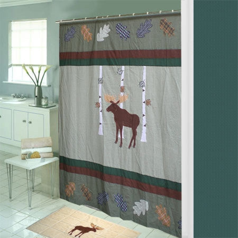 Moose bear shower curtain 1