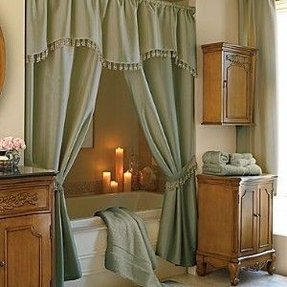 double swag shower curtains set