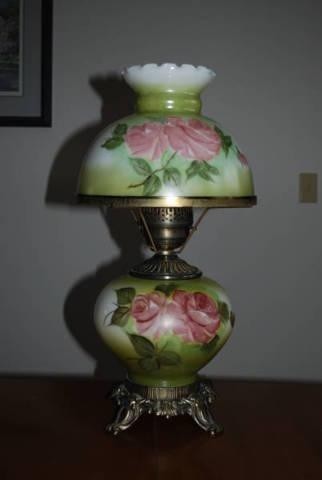 Replacement shades for antique lamps hand painted glass please
