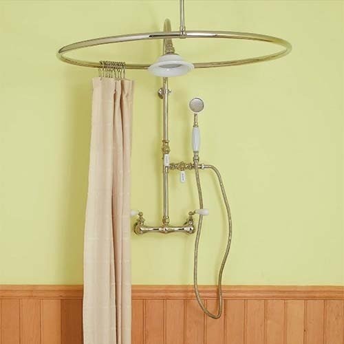 Round shower curtain rods