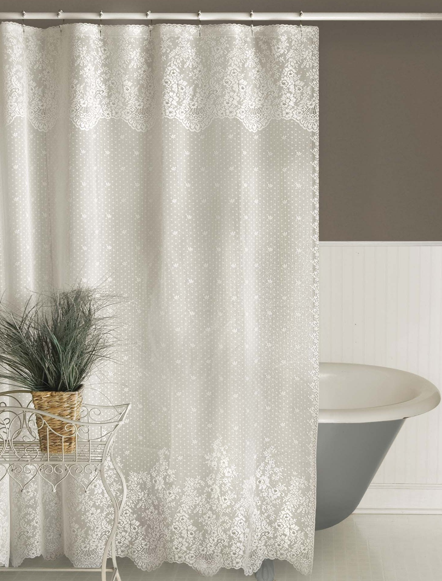 Sheer fabric shower curtain 1