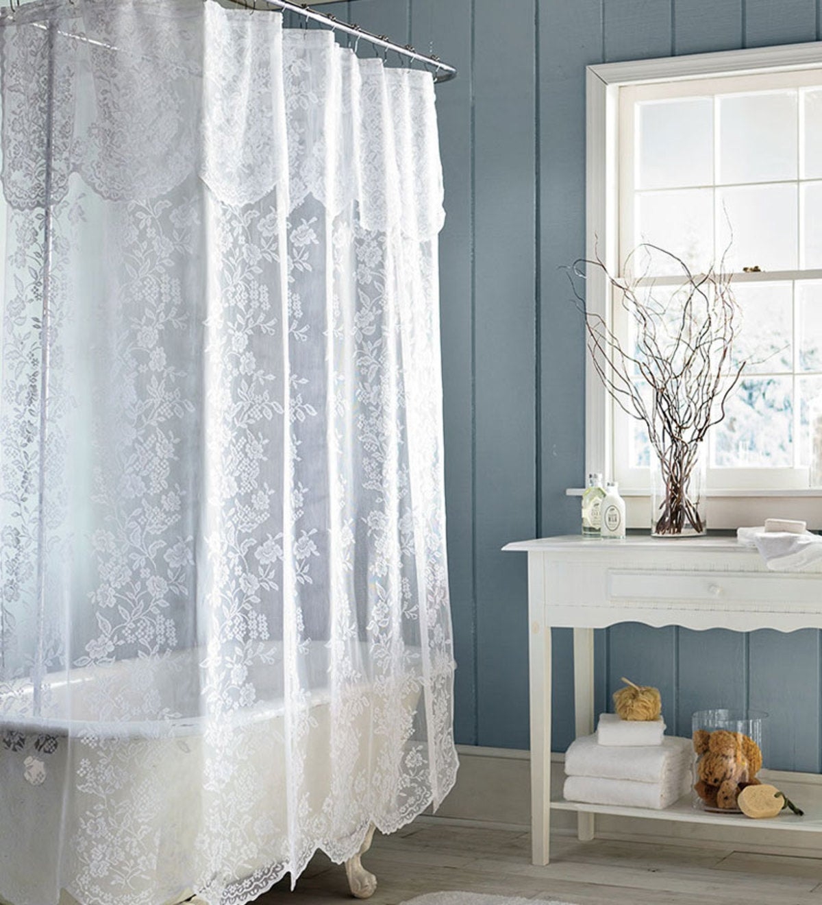 Bathroom Shower Curtain Waterproof Portlight Pattern Panel Fabric Sheer 