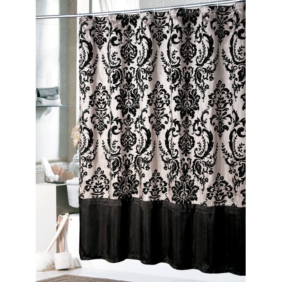Black and white shower curtain 335x450 black and white shower