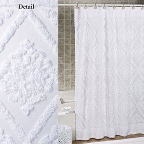 chenille lattice shower curtain