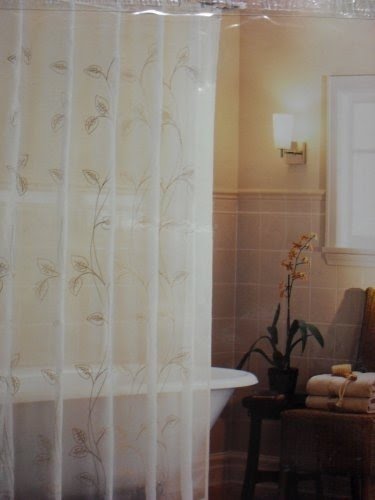 Home sheer ivy fabric shower curtain