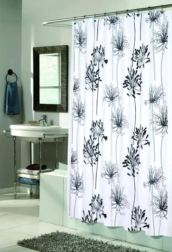 Shower curtains black and white fabric 1