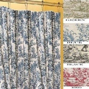 black and white toile shower curtains