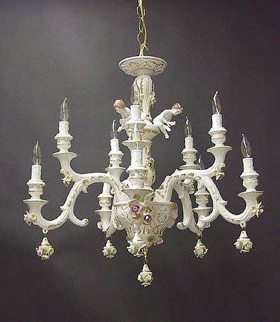 Capodimonte porcelain chandelier 1
