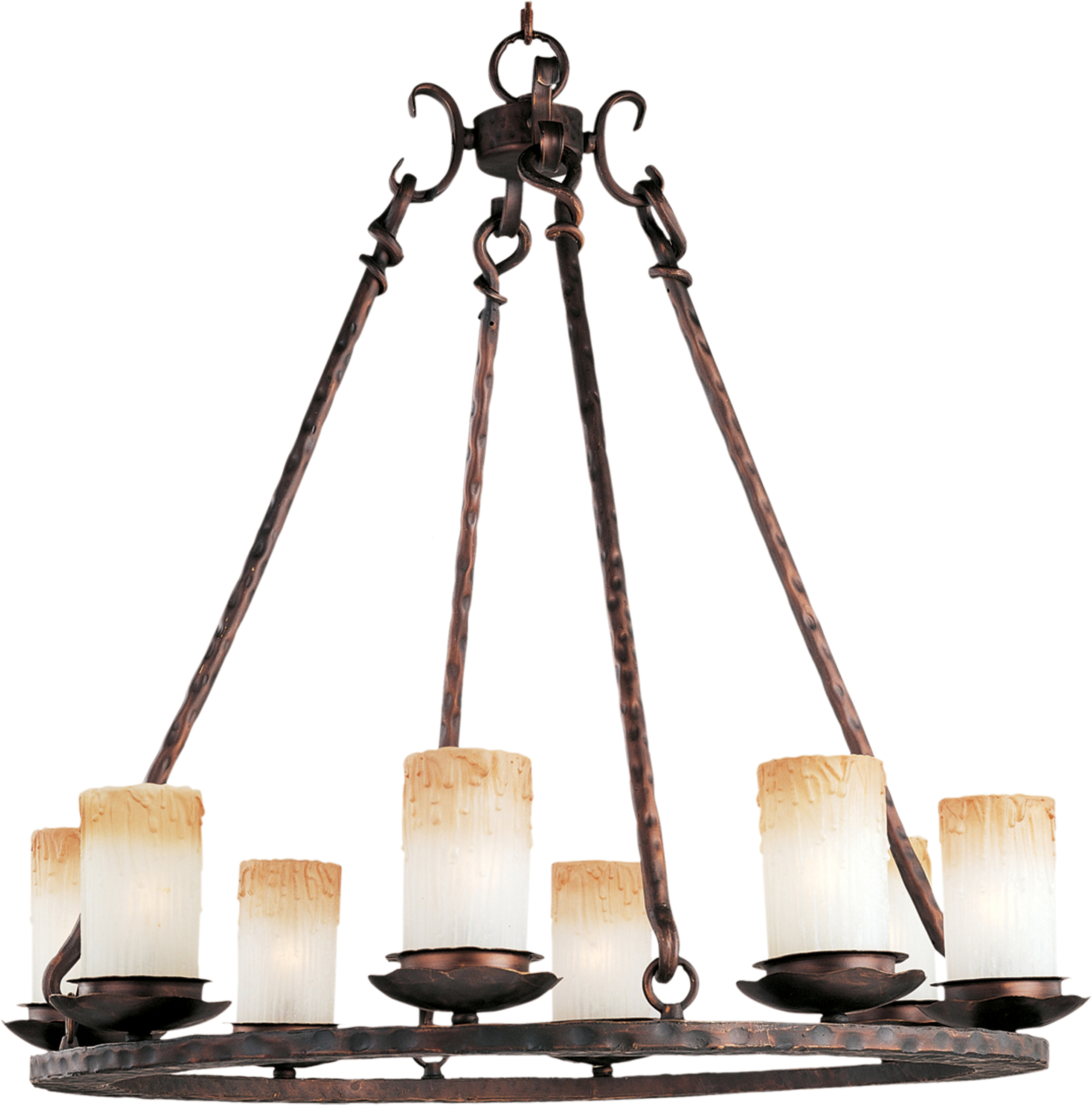 Country faux candle 8 light up lighting chandelier from the