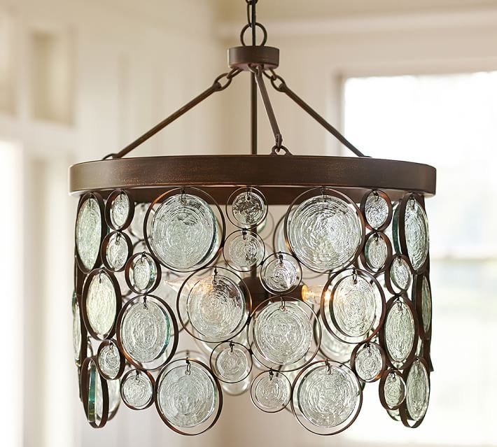 Emery recycled glass chandelier