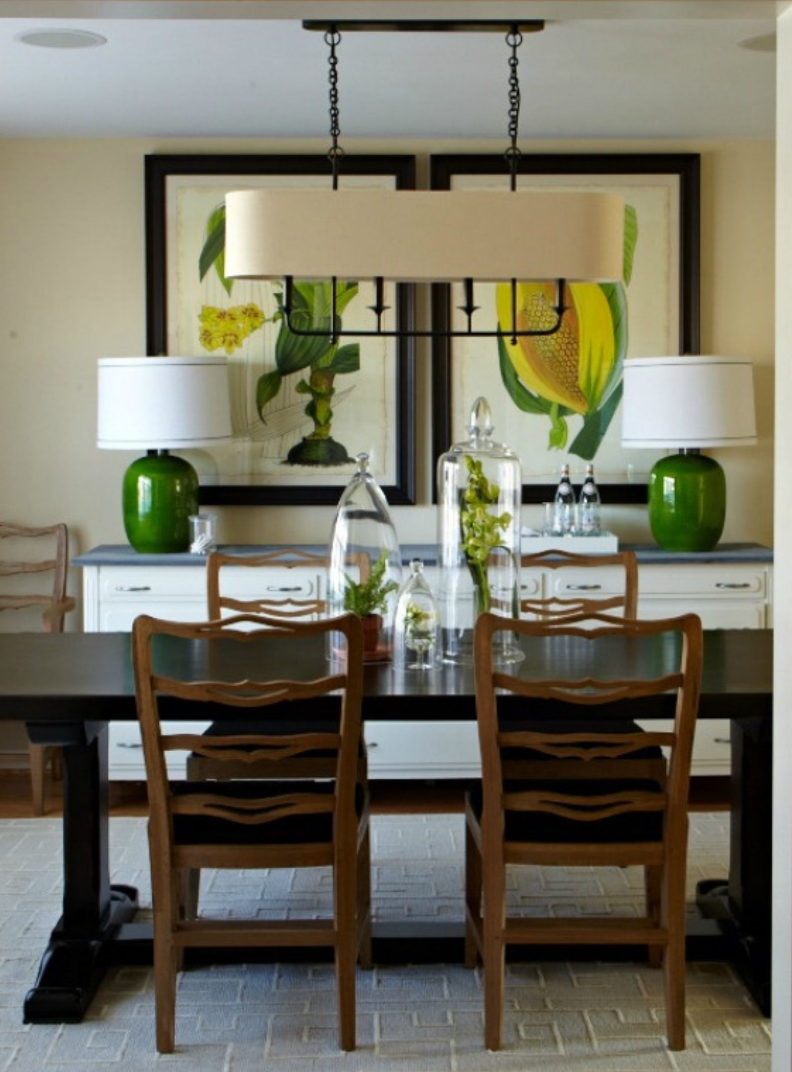 Get the look beatty chandelier over a rectangular dining table