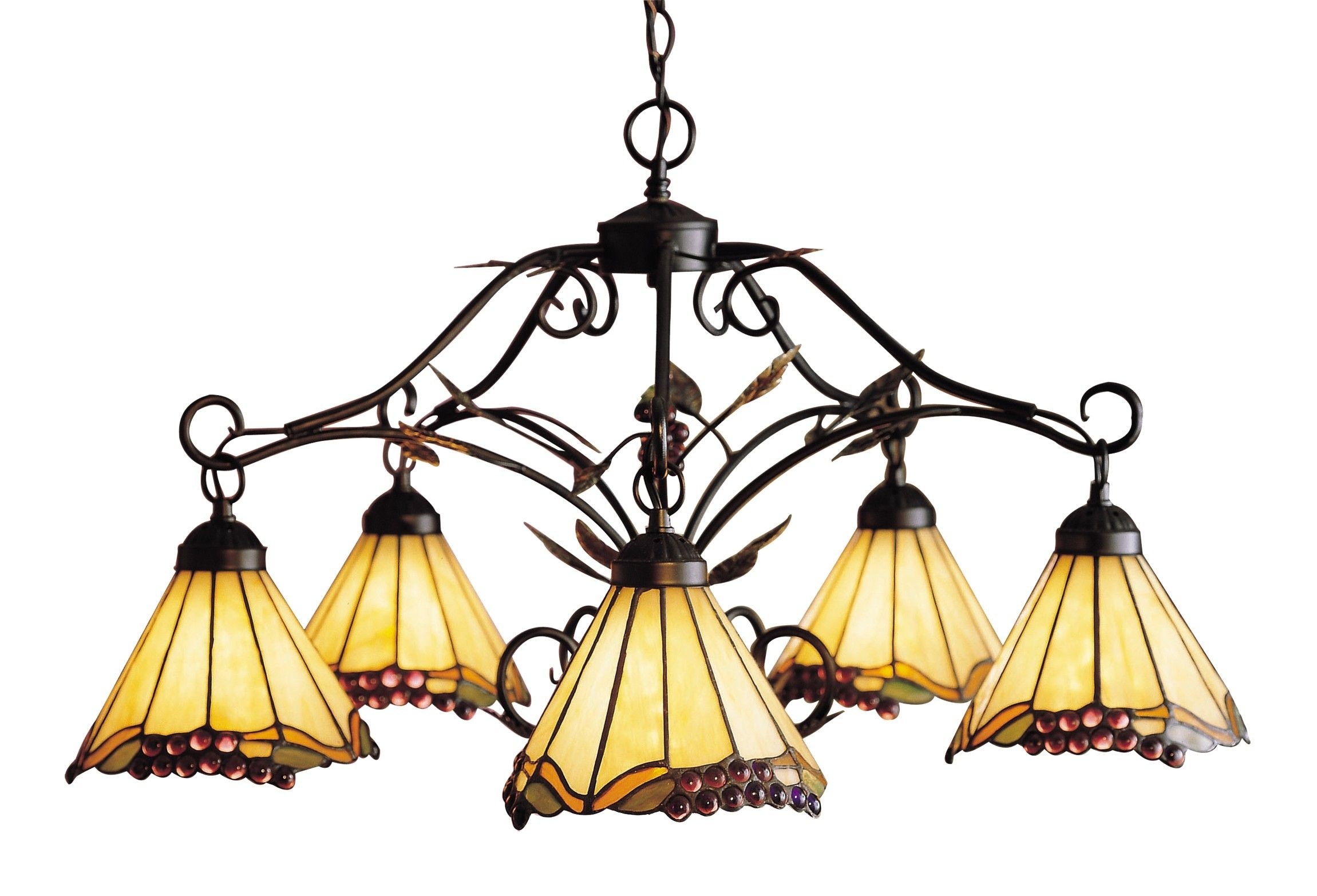Grape trellis tiffany shade chandelier