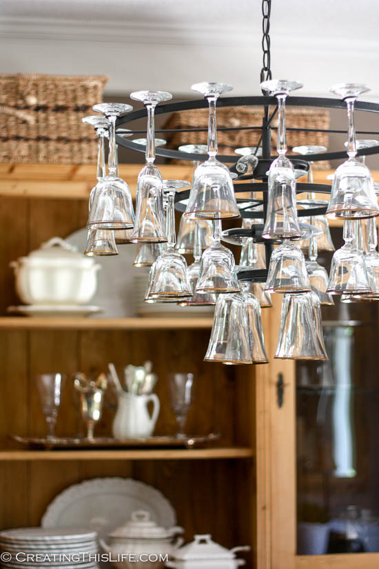 How to make a wine glass chandelier 1