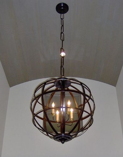 Iron chandelier with candles