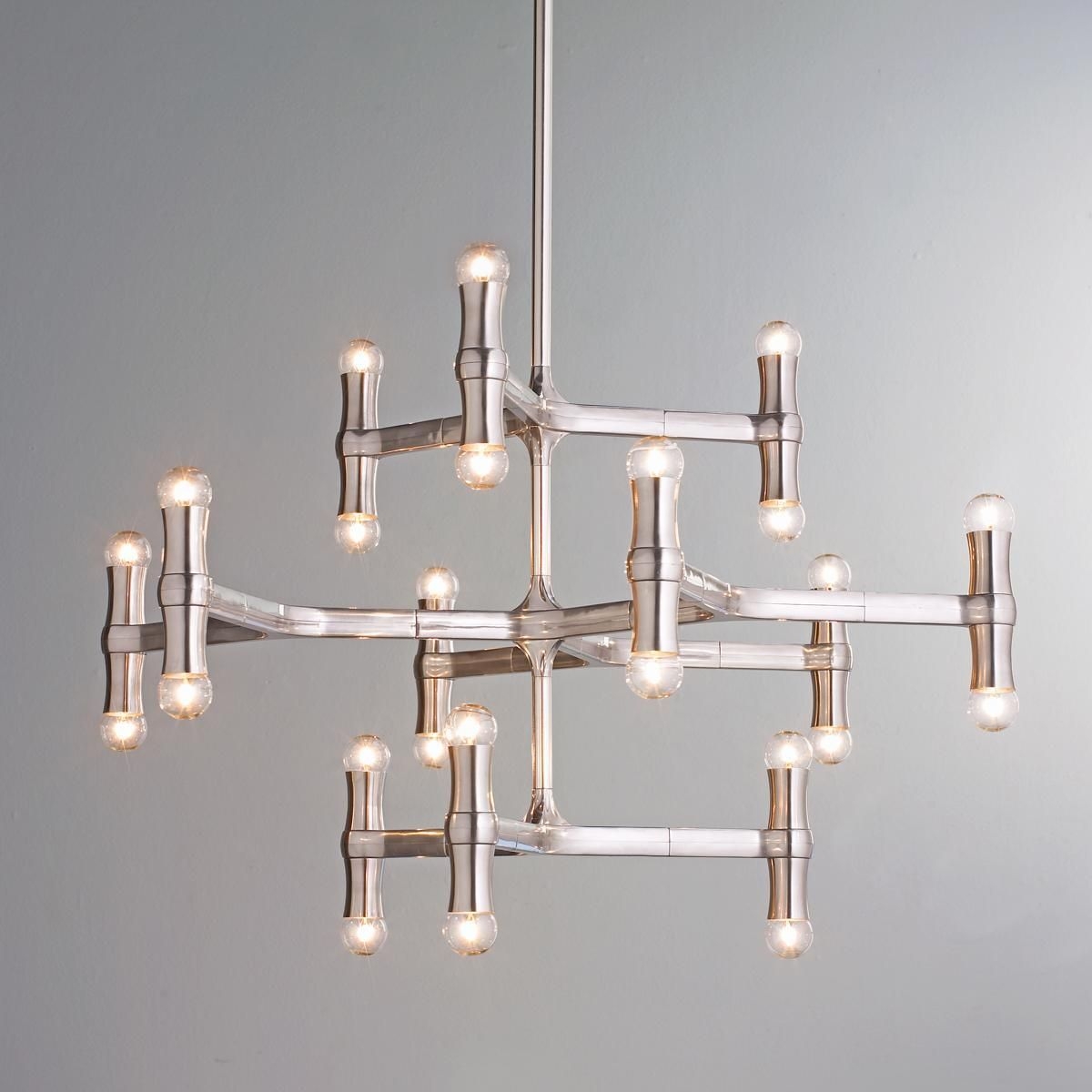 Modern bamboo inspired chandelierthis dramatic bamboo inspired shape chandelier is